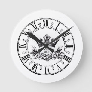 Reloj Redondo Mediano Antiguo París de época antigua