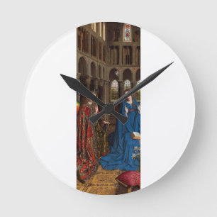 Reloj Redondo Mediano Anunciación de Van Eyck Premium Luz de Catedral