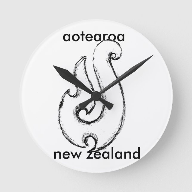 Reloj Redondo Mediano aotearoa Nueva Zelanda (Anverso)