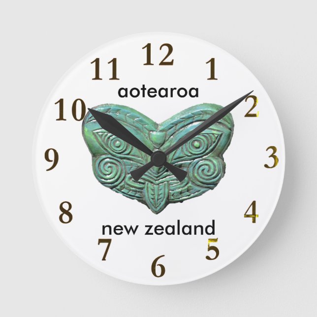 Reloj Redondo Mediano aotearoa nuevo zealand (Anverso)