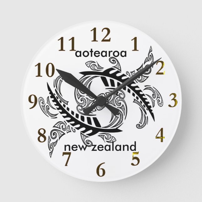 Reloj Redondo Mediano aotearoa nuevo zealand Fern (Anverso)