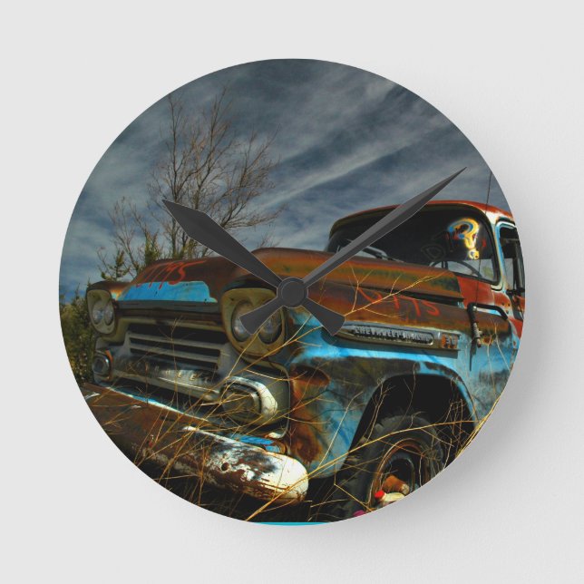 Reloj Redondo Mediano Apache desordenado (Anverso)