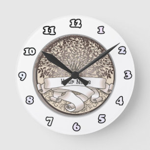 Reloj Redondo Mediano Apellido del árbol genealógico Crimson