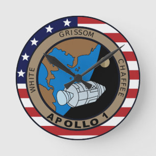 Reloj Redondo Mediano Apollo 1 Mission Patch Logo