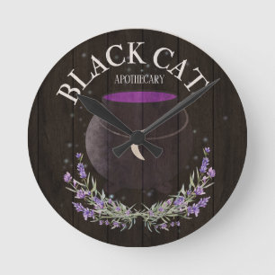 Reloj Redondo Mediano Apothecary Black Cat