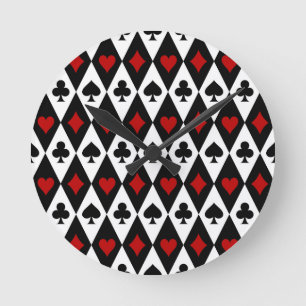 Reloj Redondo Mediano Apuestas Blackjack Jugador de Cartas Casino Las Ve