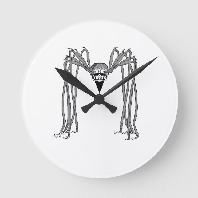 Reloj Redondo Mediano araña . blanco y negro (Anverso)