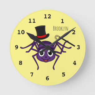 Reloj Redondo Mediano Araña cortada en el personalizado del sombrero sup