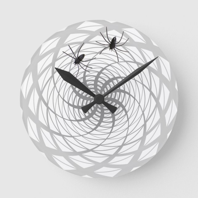 Reloj Redondo Mediano Arañas y Web (Anverso)
