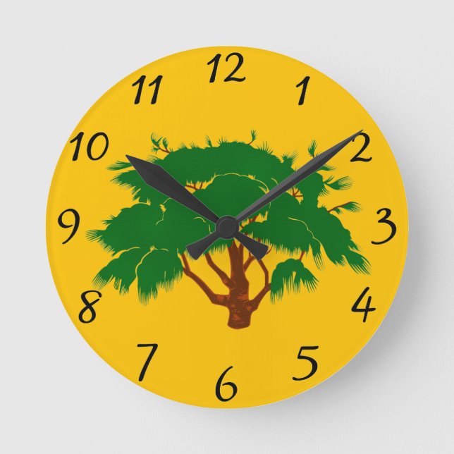 Reloj Redondo Mediano Árbol (Anverso)