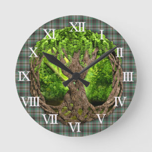 Reloj Redondo Mediano Árbol céltico del clan Craig de la vida