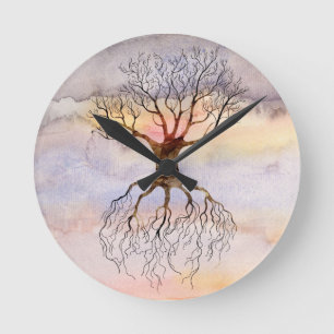Reloj Redondo Mediano Árbol contra el cielo