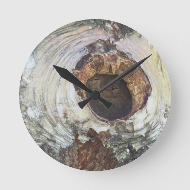 Reloj Redondo Mediano Árbol de abedul (Anverso)