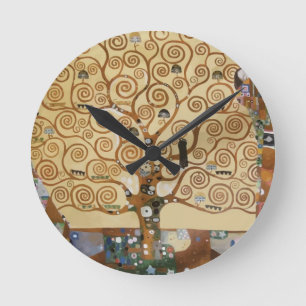 Reloj Redondo Mediano Árbol de Gustavo Klimt de la vida