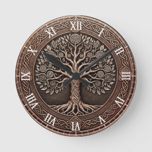 Reloj Redondo Mediano Árbol de la Vida Arcoíris