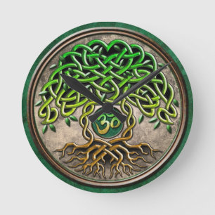 Reloj Redondo Mediano Árbol de la yoga de la vida