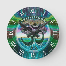 Reloj Redondo Mediano Árbol de Namaste de la vida