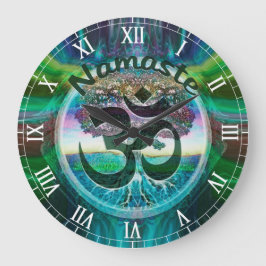 Reloj Redondo Mediano Árbol de Namaste de la vida
