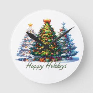 Reloj Redondo Mediano árbol de Navidad