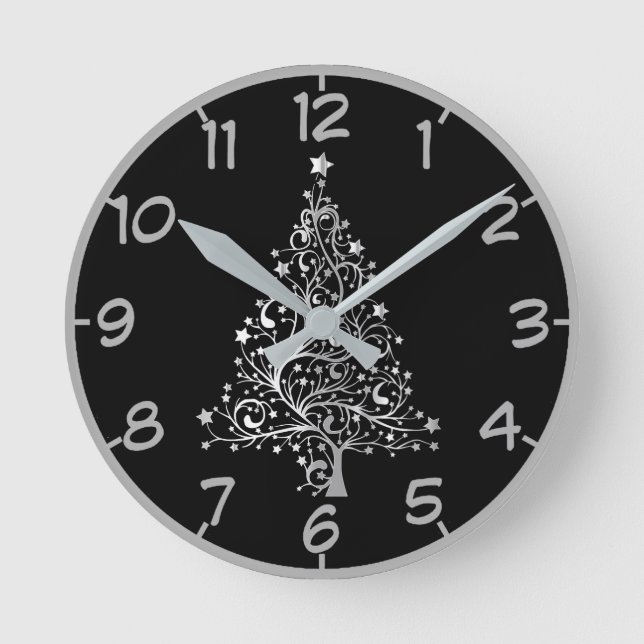 Reloj Redondo Mediano Árbol de Navidad moderno (Anverso)