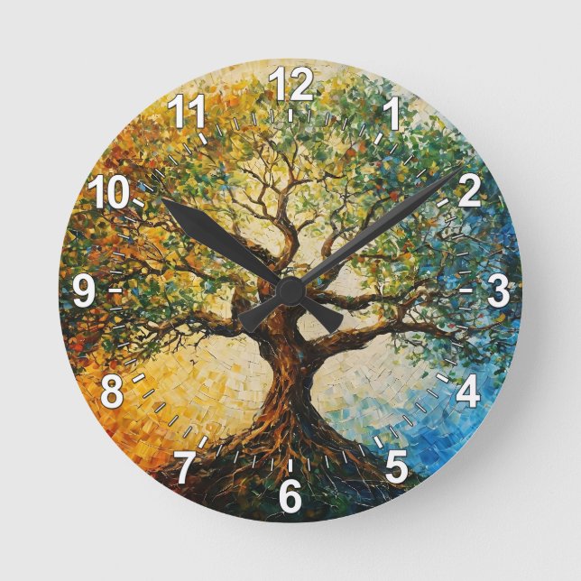 Reloj Redondo Mediano Árbol del conocimiento - Pintura de petróleo (Anverso)