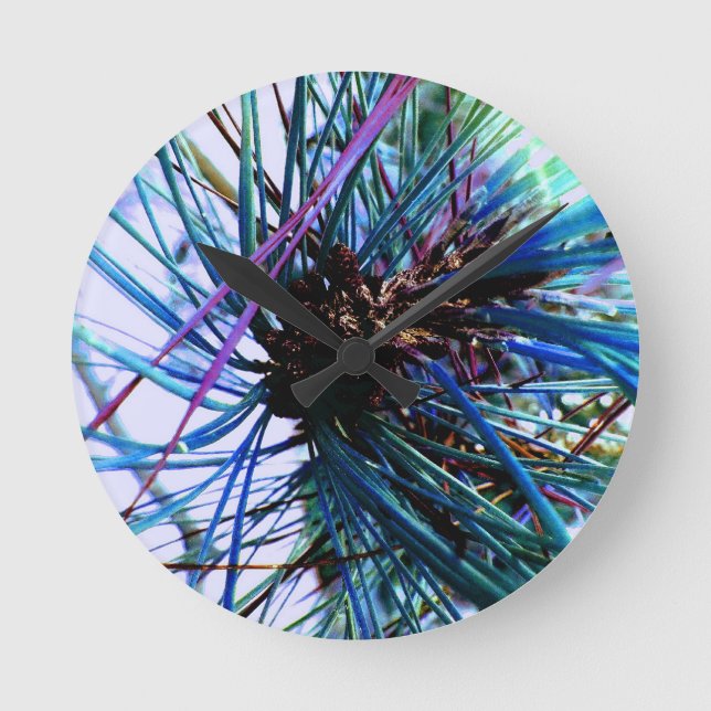 Reloj Redondo Mediano Árbol del rompecabezas de mono de los azules (Anverso)