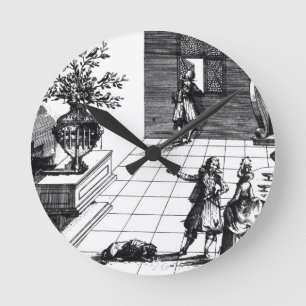 Reloj Redondo Mediano Árbol musical de la canción del pájaro, c.1670