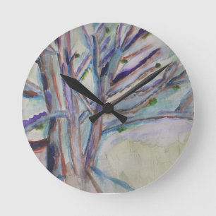 Reloj Redondo Mediano Árboles abstractos