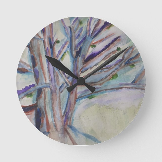 Reloj Redondo Mediano Árboles abstractos (Anverso)