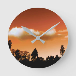 Reloj Redondo Mediano Árboles de sol