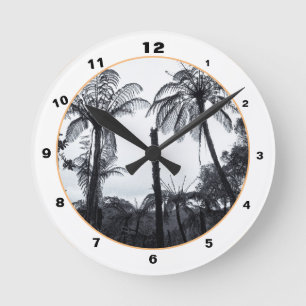 Reloj Redondo Mediano Árboles frutales y bosques nativos de Nueva Zelan