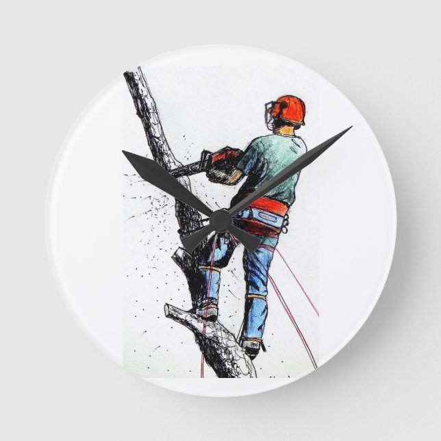 Reloj Redondo Mediano Arborist Tree Surgeon (Anverso)