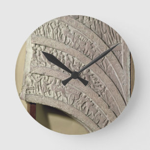 Reloj Redondo Mediano Architrave de una entrada, piedra arenisca roja,