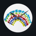Reloj Redondo Mediano Arcoiris de papel<br><div class="desc">Arcoiris de papel</div>
