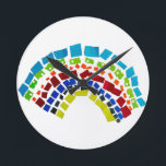 Reloj Redondo Mediano Arcoiris de papel<br><div class="desc">Arcoiris de papel</div>