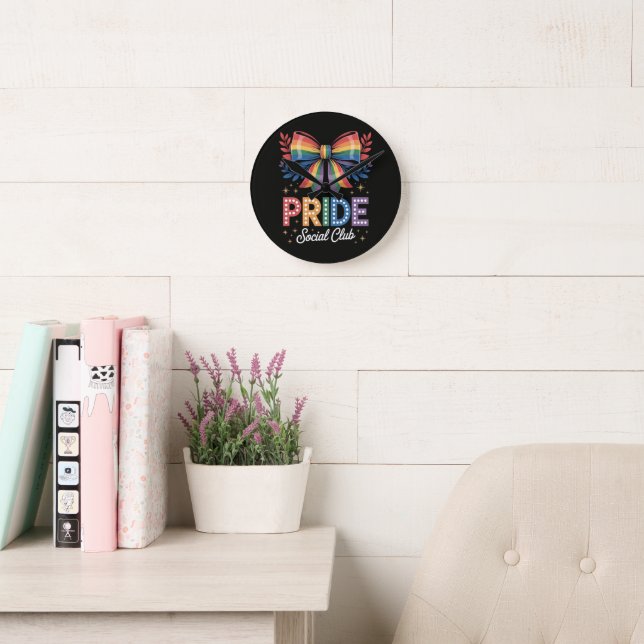 Reloj Redondo Mediano Arcoíris LGBTQ (Sala de lectura)