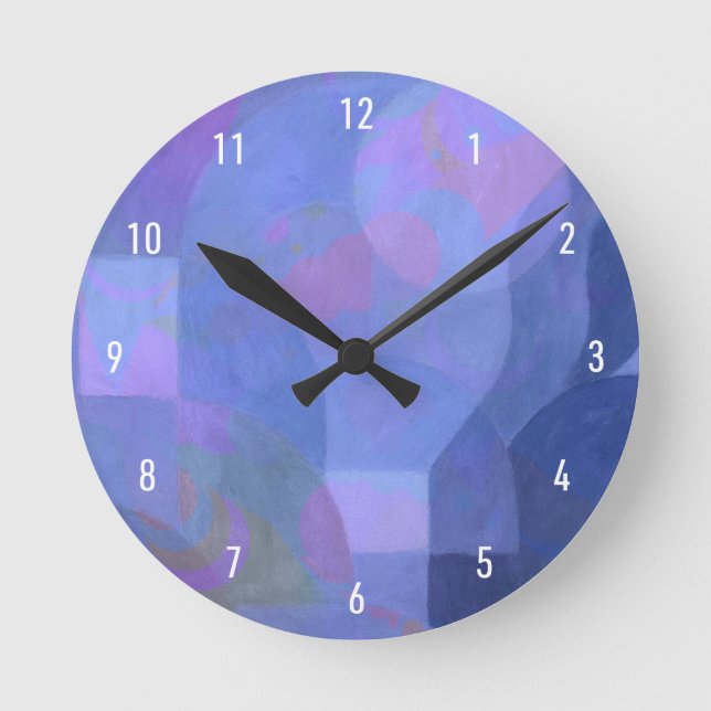 Reloj Redondo Mediano Arcos Medianoche - Geometría abstracta índigo (Anverso)