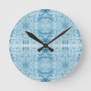 Reloj Redondo Mediano Arctic Pulse Patrón de pluma azul y blanco