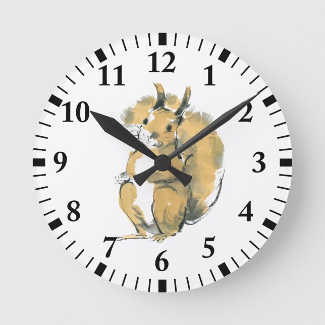 Reloj Redondo Mediano Ardilla (Anverso)