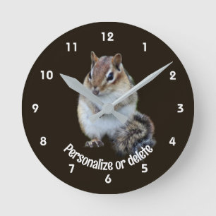 Reloj Redondo Mediano Ardilla Lindo Animal Personalizado