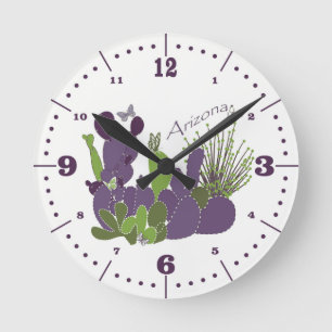 Reloj Redondo Mediano Arizona Cacti with Numbers