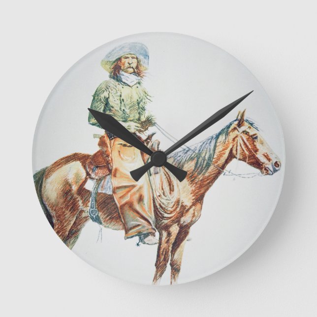 Reloj Redondo Mediano Arizona Cowboy, 1901 (crayon en papel) (Anverso)