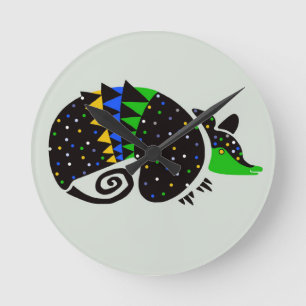 Reloj Redondo Mediano ARMADILLO - Vida silvestre - Naturaleza dibujado a