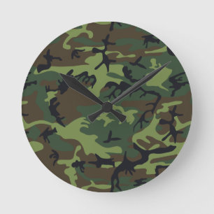 Reloj Redondo Mediano Army Camo