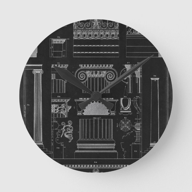 Reloj Redondo Mediano Arquitectura gráfica IV (Anverso)