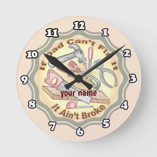 Reloj Redondo Mediano Arréglalo Papá  (Anverso)