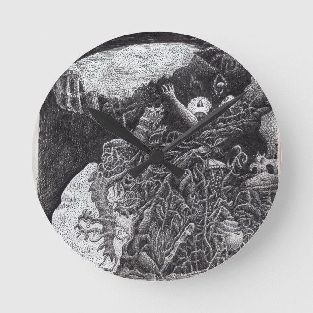 Reloj Redondo Mediano Arriba y abajo por Brian Benson (Anverso)