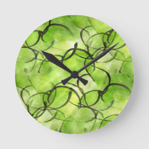 Reloj Redondo Mediano art avant-garde hand paint background green