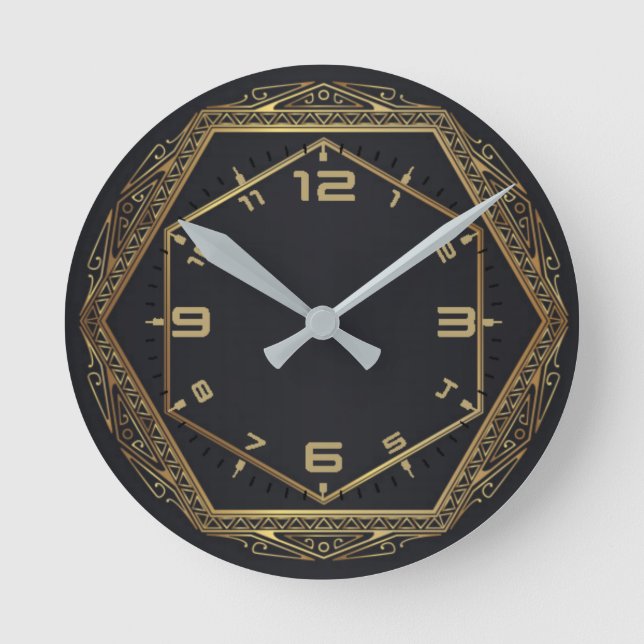 Reloj Redondo Mediano Art Deco (Anverso)