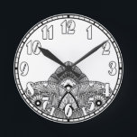 Reloj Redondo Mediano Art Deco vintage<br><div class="desc">Estilo Art Decó Vintage. Este divertido diseño Art Déco es un gran regalo para cualquier amante del arte deco. Personalizar el color de fondo haciendo clic en el botón "¡Personalizar!". Seleccione "Editar" y "Fondo". Elija entre una amplia gama de colores. Único diseñado, convierte el tiempo en una pieza de moda!...</div>